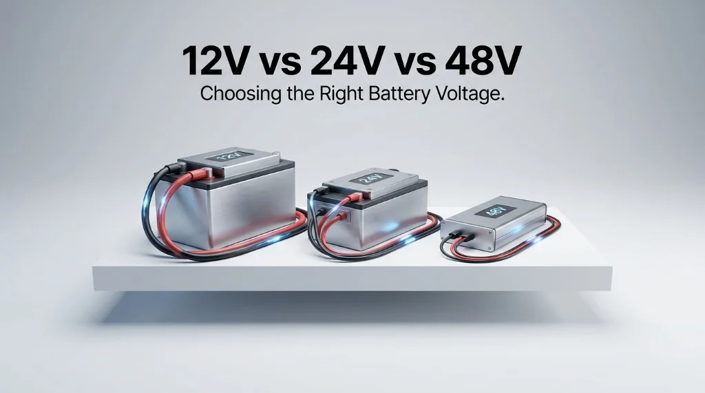Comparison of 12V, 24V, and 48V inverter battery systems